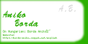 aniko borda business card